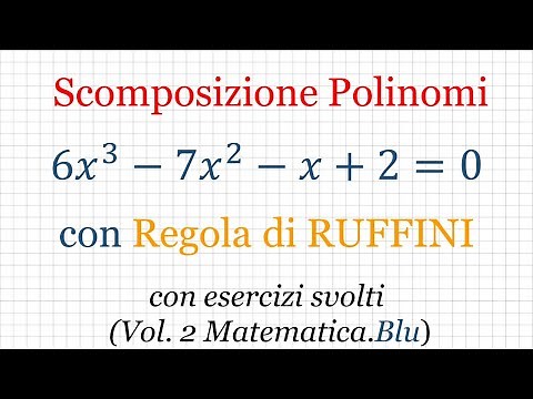 Scomposizione di polinomi con Regola di RUFFINI con esercizi da Vol 2 di Matematica Blu (Zanichelli)