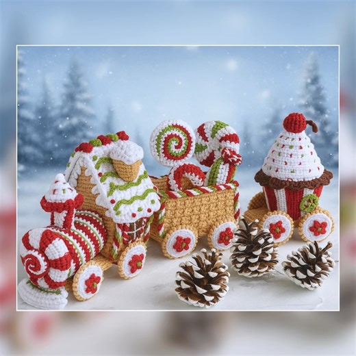 💖 DIY Joy Train Crochet Pattern – instant download, full instructions, step-by-step photos & videos 🎁 Make a unique decoration or thoughtful gift! | PatternsCharm