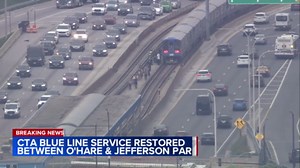 CTA Blue Line service resumes between O'Hare, Jefferson Park after debris on tracks