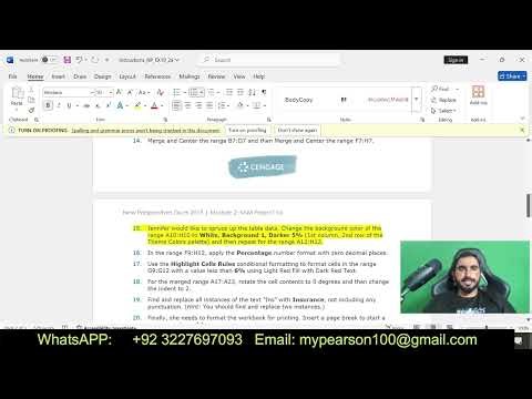 Excel Module 2 SAM Project A | cengage excel module 2 sam project 1a