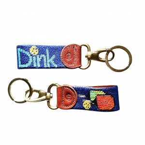 Key Fob,pickleball Design With Brass Swivel Key Chain End - Etsy