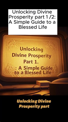 Unlocking Divine Prosperity part 1: A Simple Guide to a Blessed Life #DivineProsperity #BlessedLife #FaithAndAbundance #SpiritualWealth #GodsProvision #fyp #thebible