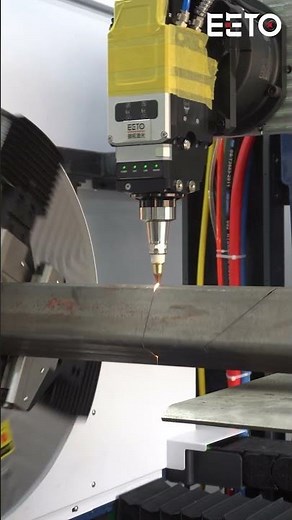 High-Precision Fiber Laser Tube Cutting: Carbon Steel Square Pipe Demo | EETO Laser 🛠️
