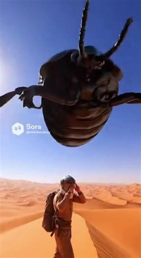 Colossal Desert Scarab Flyover: Hyper-Realistic Giant Insect Encounter #giantbug #cinematic