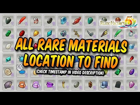 RUNE FACTORY 5: ALL THE LOCATION RARE ITEMS I FOUND SO FAR