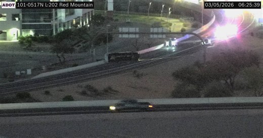 Rollover crash blocks transition ramps from EB L-202 to Loop 101