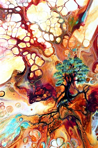 The Hardest Part of Fluid Art? Knowing When to Stop🎭| Acrylic Pouring Bloom Blowout, Fiona Art