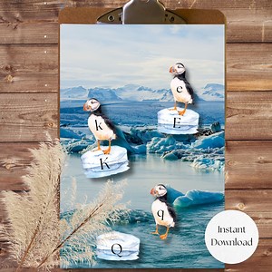 Artic Puffin Letter Match for Kids, ABC Matching Game - Etsy Australia