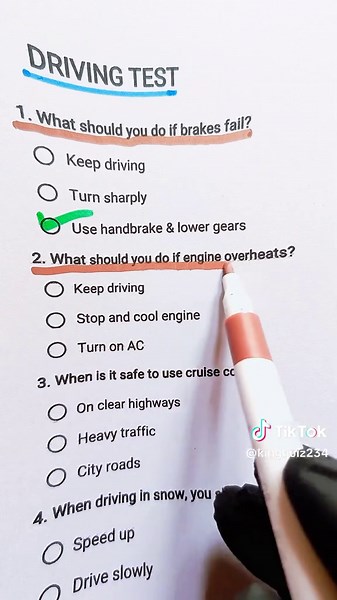 Driving Test - Can you get 7/7? #drivingtest #driving #quiz #quiztime #trivia