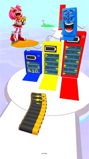 HELP! AMY STACK POWER CELLS & ROBOT FACE GO INSANE! 😰🤯 BATTERY 3D #SonicTheHedgehog #Sonic #Shorts