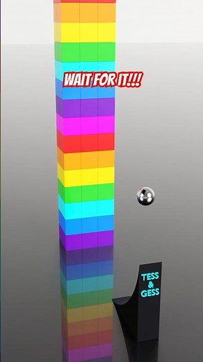 Satisfying Colorful Tower Demolition Using Blender 4.5 #rigidbody #relaxing #satisfying #blender3d