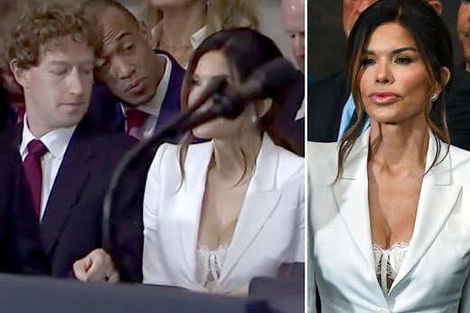 Mark Zuckerberg busted sneaking a peek at Lauren Sanchez’s in-your-face cleavage during Trump inauguration