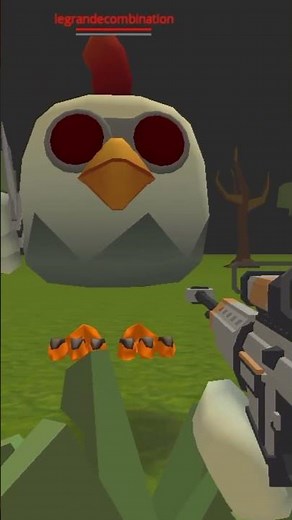 scary chicken in chicken gun
