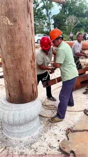 The process of installing ancient buildings