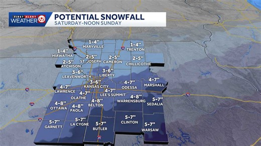 WEATHER BLOG: Light to moderate snow to continue for Kansas City | Here's when it's expected to end: