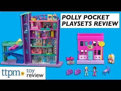 Polly Pocket Pollyville Mega Mall Playset, Pollyville Diner and Pollyville Arcade Review from Mattel