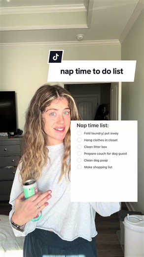 Honestly making the list has helped me become way more productive during my daughters naps. Happy Sunday!! ☀️ @Alani Nutrition @Waterboy #asmrvideo #naptime #momlife #momsoftiktok #morningvlog | sunday cleaning chores nap asmr |