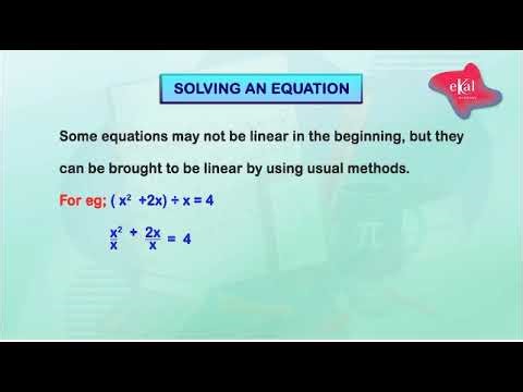 Linear equation in one variable and its application class 8 maths