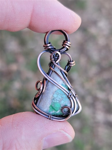 Variscite Necklace - 'tyet' - Wire Wrap Pendant - Jewelry - Etsy