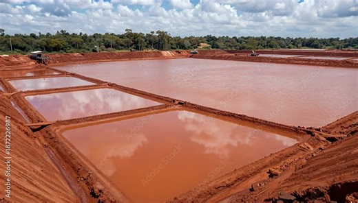 Vast sediment ponds for environmental water treatment large scale industrial site sediment ponds.