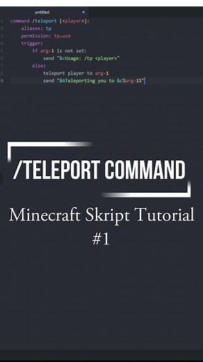 Minecraft Skript Tutorial - /teleport #minecraft #fyp #fypシ #tutorial #minecraftskript
