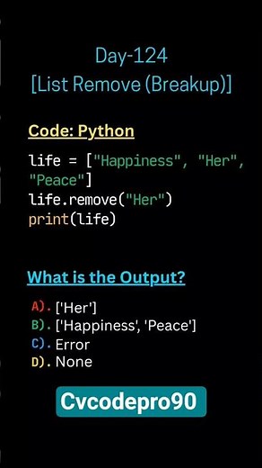 list remove ( backup) #codingbat #coding #python #programming #youtube #shorts #viral