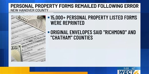 New Hanover County reprints 15,000 tax forms after vendor error