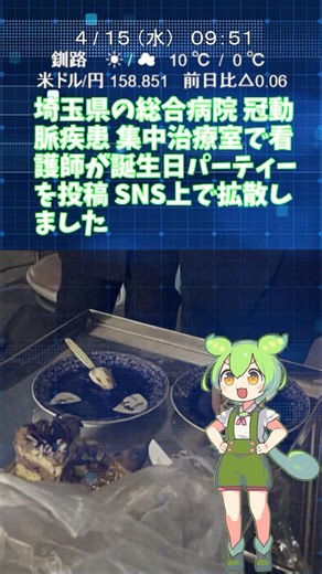 女性看護師たち 『集中治療室で誕生パーティー』 病院は謝罪