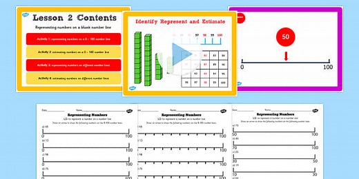 Year 2 Maths Representing Numbers on a Blank Number Line Lesson Pack