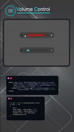 Beautiful Modern Volume Control C# WPF #wpf #design #csharp #uidesign #uidesign #slide #shorts