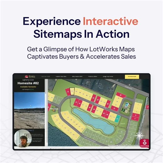 LotWorks Maps meets homebuyer expectations with interactive mapping tools that create engaging, visually rich experiences. 1️⃣ Give buyers confidence with real-time lot availability. 2️⃣ Capture better leads with immersive, customizable site plans. 3️⃣ Accelerate sales with intuitive tools that make every decision easier. 🎥 See it all in our exclusive demo and discover how LotWorks Maps is helping builders like you stand out. | LotWorks