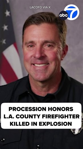 25K views · 1.2K reactions | A memorial procession transported a fallen L.A. County firefighter to his final resting place after he was killed when part of a burning front-loader exploded at a quarry in Littlerock. Andrew Pontious, 52, leaves his wife, Kim; his stepdaughter, Sara; parents Gary and Ellie; brother, David; and an extended family. ❤️️ | ABC7 | Facebook