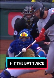 Baseball Hits Bat Twice - Amazing MLB Moment