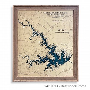Smith Mountain Lake - Custom Wood Map - Virginia Map - 3D Wall Art - Contour Map - Lake House Decor - Lake Map - Depth Map - Lake Gift- Gift - Etsy