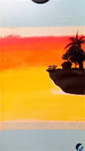 "I Drew a Sunset and It Turned Out STUNNING!"🌄 #sunset #shorts