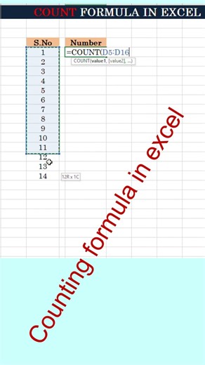 Excel Tricks : Counting formula in excel #learnexcel