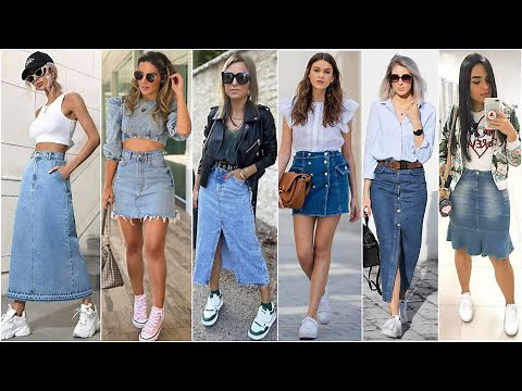 SPECTACULAR OUTFIT IDEAS TO COMBINE DENIM SKIRTS AND SNEAKERS 💙🤍