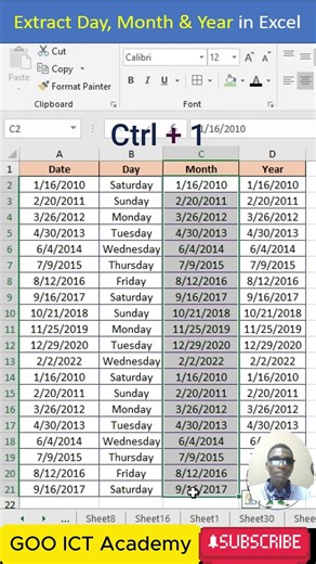 Day-Month-Year in Excel Made Easy 👀