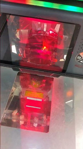 Crazy flashing LED lights at checkout scanner at Giant supermarket