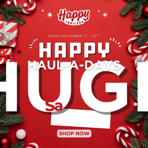 🎁HAPPY HAUL-A-DAYS ARE BACK with HUGE SAVINGS!🎄 🥳All of our 2025 and older models are on MAJOR DISCOUNT from now until the end of Decemeber. 🎅Don't wait on Santa to bring you the best gift of the year! 🛒SHOP NOW! 🔗https://www.happytrailers.com/happy-haul-a-days-year-end-blowout-trailer-sale/ | Happy Trailers