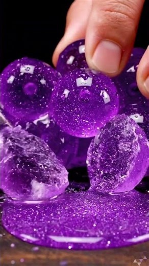 Satisfying Glass Fruit ASMR 💎 Slow Motion Knife Cuts #shorts