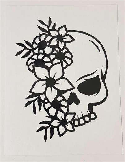 Flower Skull Car Decal, Bumper Sticker, Window Sticker, Vinyl Sticker - Etsy