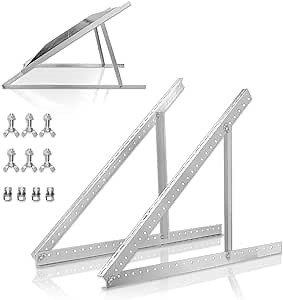 45in Adjustable Solar Panel Tilt Mount Brackets Support up to 100W-500 Watt Solar Panel for Any Flat Surface, Roof, RV, Boat, on-Grid/Off-Grid Systems