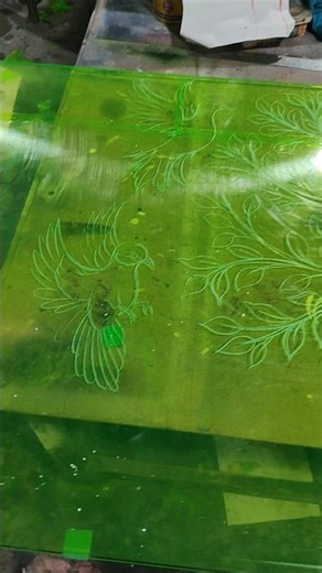 chidiya droing glass design tree design kabootar chidiya glass design