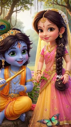 Radha Angry on Krishna 😄 | Cute Radha Krishna Animation Story #viralvideo #shorts#cartoon