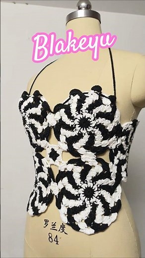 My Original Black & White Spiral Crochet Top | Easy DIY Halter for Beginners