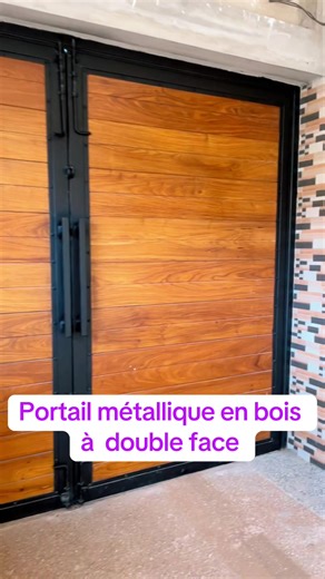 Finition Nickel pour Portail Métal en Bois Double Face