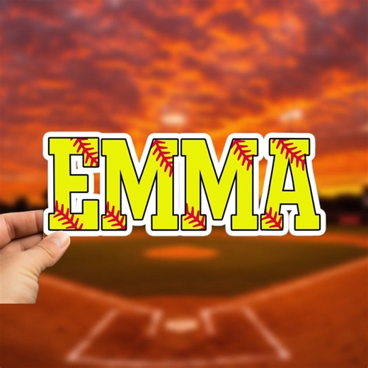 Custom Softball Name Vinyl Sticker: Jersey Style Personalized Decal - Etsy