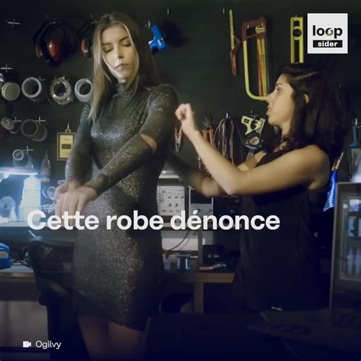 116K views · 1.2K reactions | Équipée de capteurs, cette robe permet de se rendre compte de ce que subit une femme en boîte de nuit. Les trois femmes qui l’ont expérimentée ont été touchées 40 fois par heure. | Loopsider | Facebook
