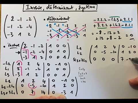 Matrice 3x3 avec déterminant nul, impact sur le calcul d'inverse et sur un système linéaire.